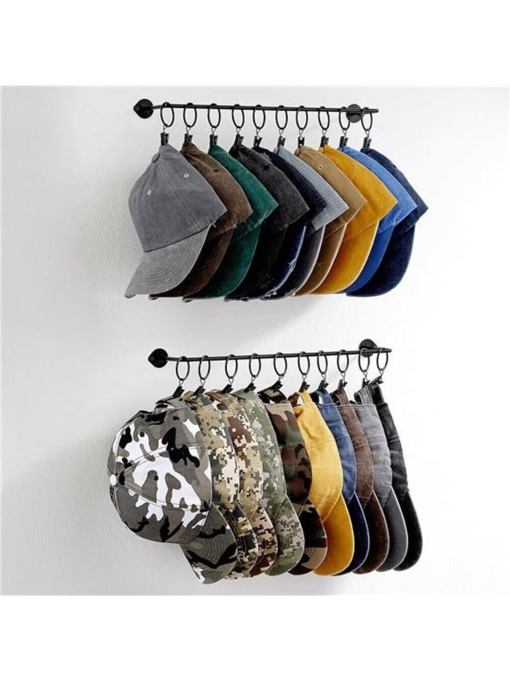 Hat Rack Wall Mounted Baseball Cap Organizer 20 Hooks Hat Storage Closet Entrywa